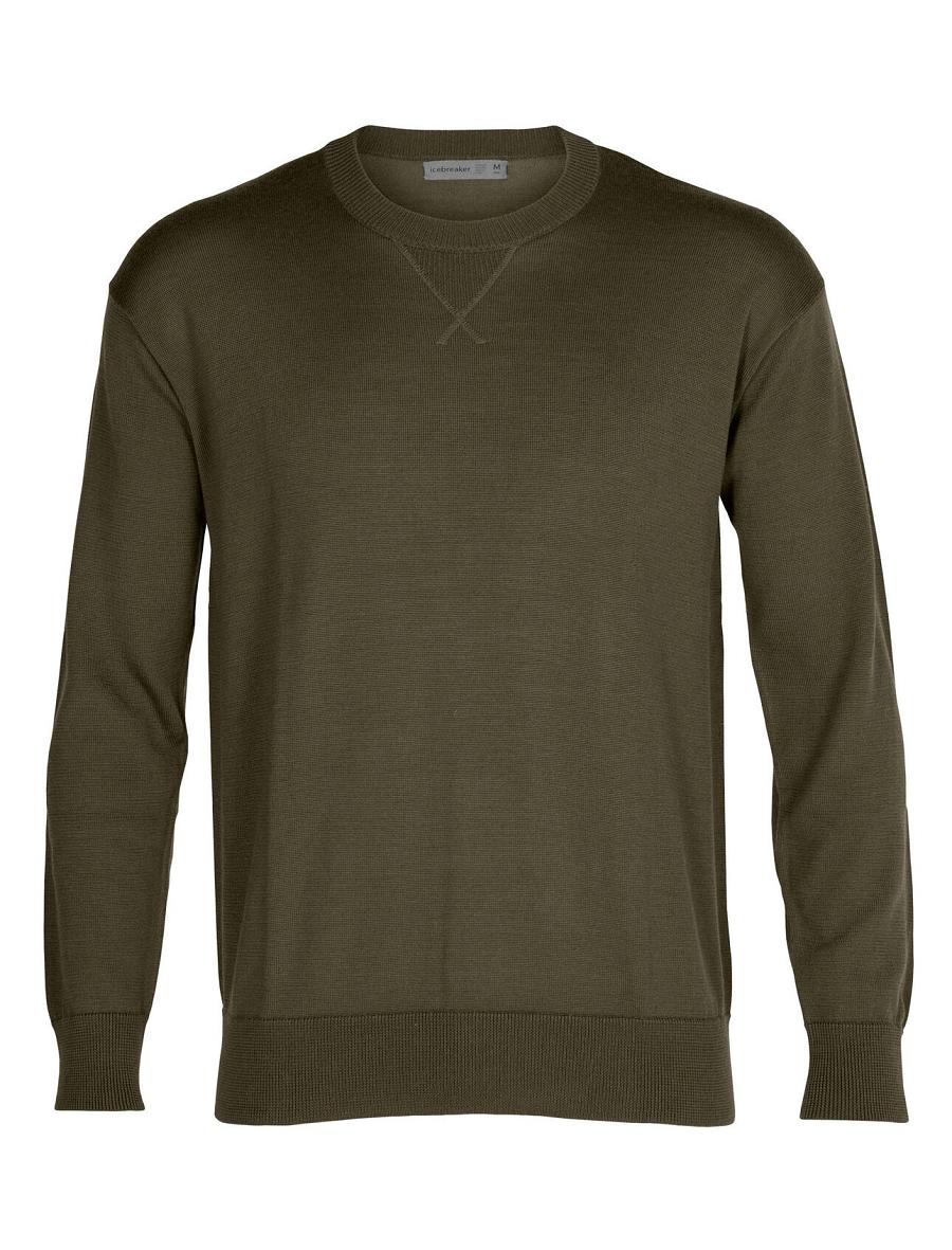 Icebreaker Cool-Lite™ Merino Nova Sweatshirt Férfi Pulóverek Olivazöld | HU 1217XYUF